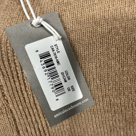 Amicale Cashmere One Size Cashmere Poncho Women's Tan - Picture 5 of 6